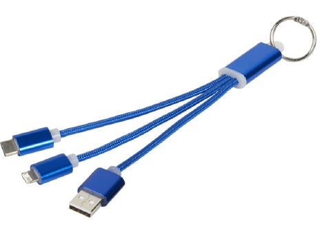 Metal 3-in-1 Ladekabel mit Schlüsselanhänger