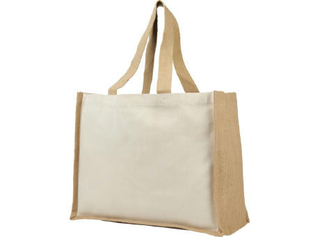 Varai 320 g/m Canvas und Jute Einkaufstasche 23L