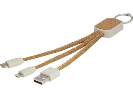 Bates Weizenstroh und Kork 3-in-1 Ladekabel