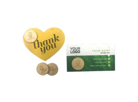 FSC Einkaufswagenchip mit einseitiger Lasergravur und Samenpapier Trägerkarte