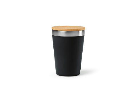 Don Reisebecher recy.Edelstahl mit Bambusdeckel, 400 ml. Doppelwandig