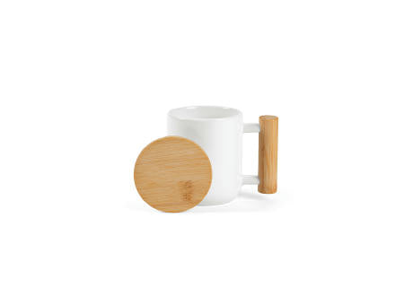 Douro Keramik Tasse mit Bambus, 380 ml. Für Sublimationsdruck geeignet