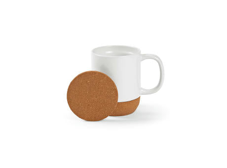 Ebro Keramik Tasse mit Kork,410 ml. Für Sublimationsdruck geeignet