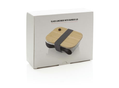 Lunch-Box aus Glas mit Bambusdeckel