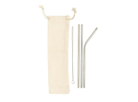 3-teiliges Trinkhalm-Set aus Stainless Steel
