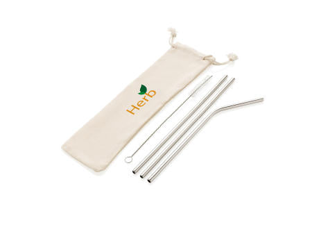 3-teiliges Trinkhalm-Set aus Stainless Steel