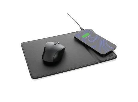 Swiss Peak RCS recyceltes 10W Wireless-Charging PU Mauspad