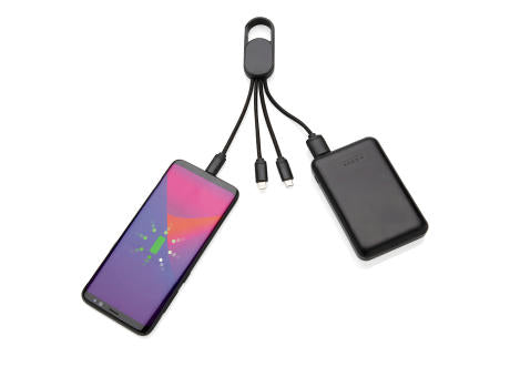 4-in-1 Kabel mit Karabiner-Clip