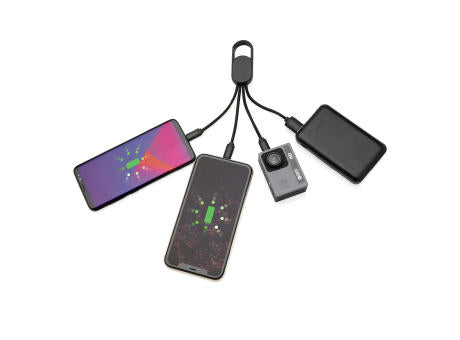 4-in-1 Kabel mit Karabiner-Clip