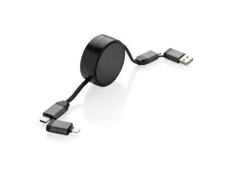Terra aufrollbares 6-in-1 60W-Kabel aus RCS recyc. Aluminium