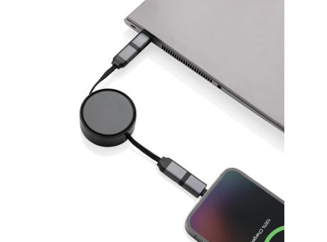 Terra aufrollbares 6-in-1 60W-Kabel aus RCS recyc. Aluminium