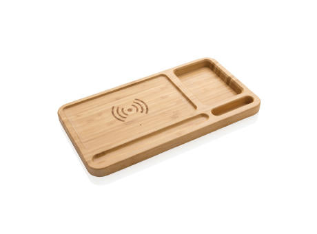 Bambus Desk Organizer mit 10W Wireless Charger
