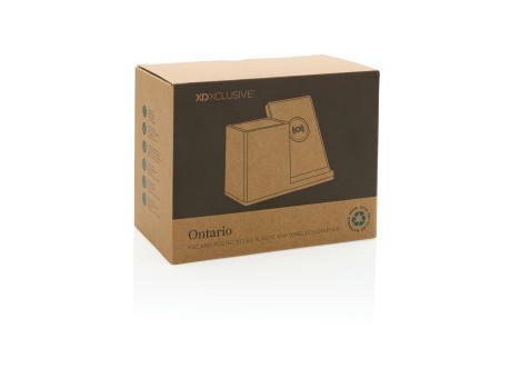 Ontario 10W Wireless Charger aus Bambus und RCS Kunststoff