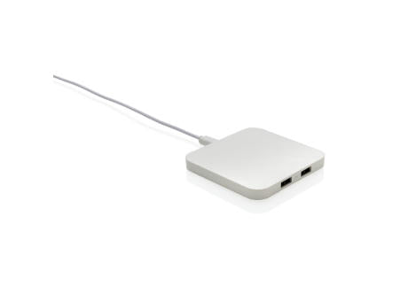 10W Wireless Charger aus RSC recycl. Kunststoff mit Dual-USB