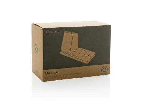 Ontario 15W 3-in-1 Charger aus RCS rec. Kunststoff & Bambus