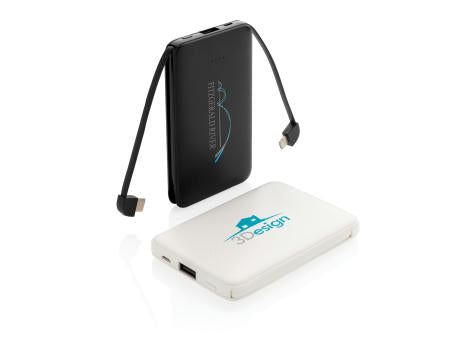 5.000 mAh Powerbank mit integriertem Kabel