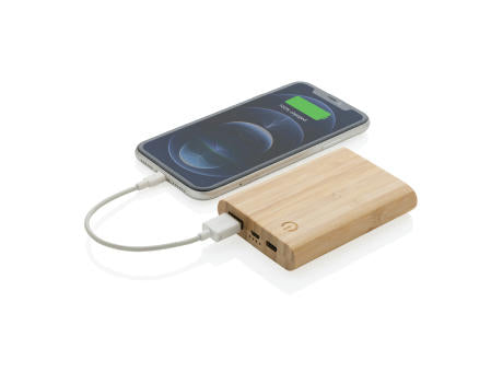 5.000mAh Bambus-Powerbank