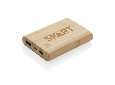 5.000mAh Bambus-Powerbank