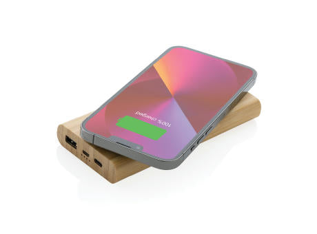 8.000mAh Bambus-Wireless-Powerbank