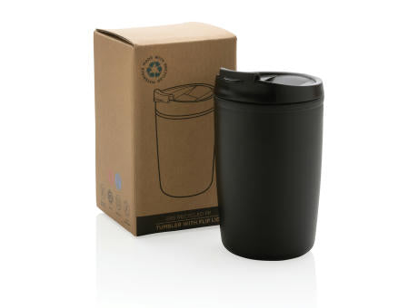 GRS recycelter PP-Becher mit Flip-Deckel
