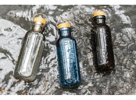RCS rPET Flasche with Bambusdeckel und Griff