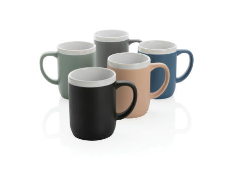 Keramiktasse mit weißem Rand, 300ml