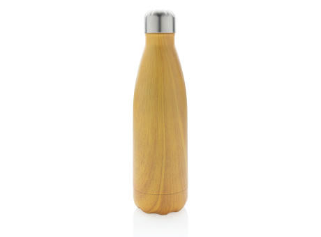 Vakuumisolierte Stainless Steel Flasche mit Holzoptik