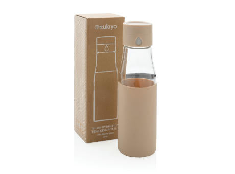 Ukiyo Trink-Tracking-Flasche aus Glas mit Hülle