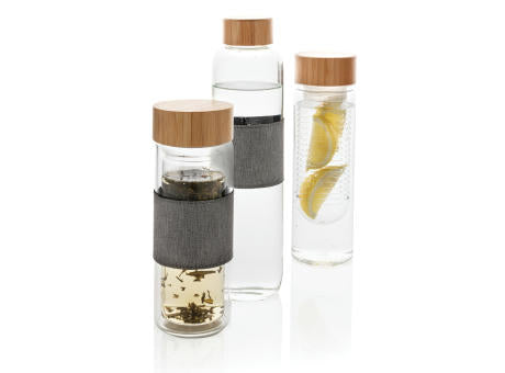 Impact Borosilikat-Glasflasche mit Bambusdeckel