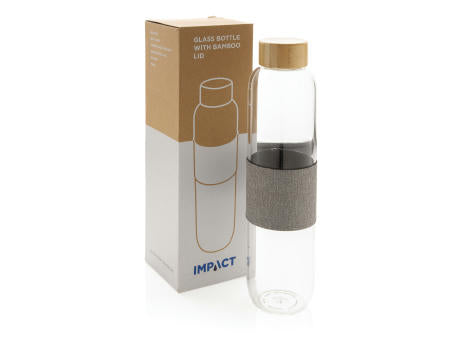 Impact Borosilikat-Glasflasche mit Bambusdeckel