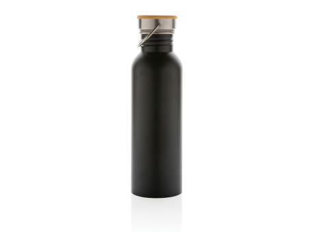 Moderne Stainless-Steel Flasche mit Bambusdeckel