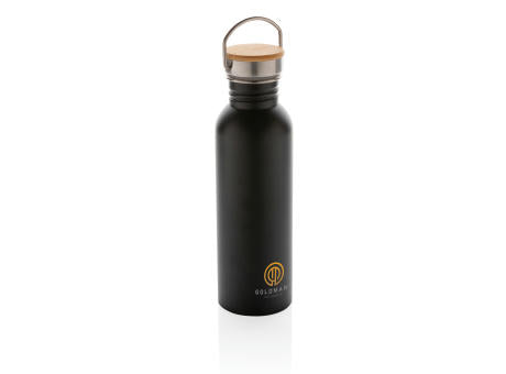Moderne Stainless-Steel Flasche mit Bambusdeckel