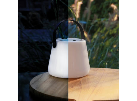 SolarGlow Außenleuchte aus RCS rec. Kunststoff mit USB-Lampe