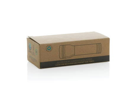 Lucid 1W Taschenlampe aus RCS recycelt. Kunststoff & Bambus
