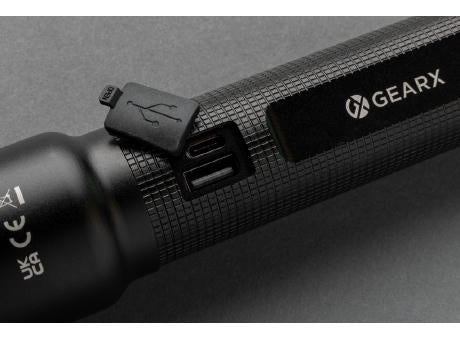 Heavy-Duty USB-Taschenlampe aus RCS recyceltem Aluminium