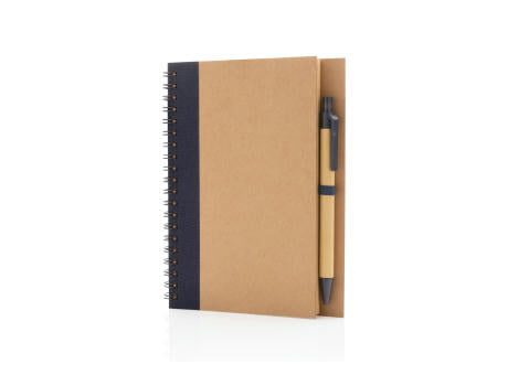 Kraft Spiral-Notizbuch mit Stift