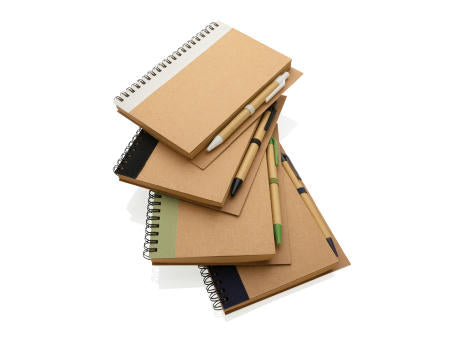 Kraft Spiral-Notizbuch mit Stift