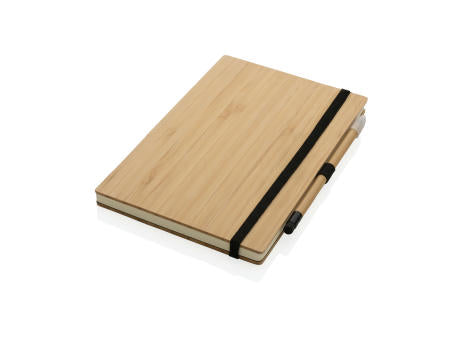 Bambus-Notizbuch und Infinity-Bleistift im Set