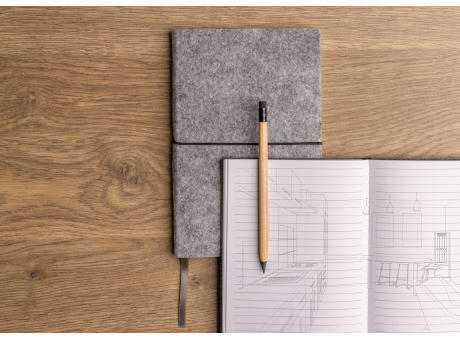 A5-Softcover-Notizbuch aus GRS zertifiert recyceltem Filz