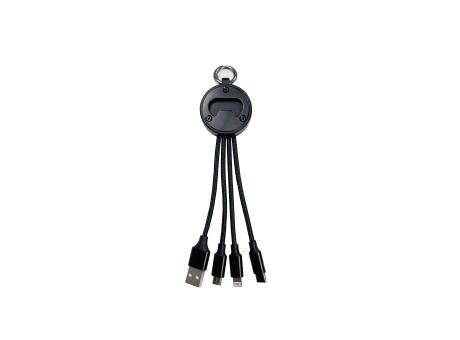 3in1 Mini Flaschenöffner Ladekabel Schwarz