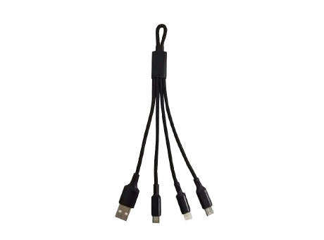 3in1 Mini Nylon Ladekabel 19,5cm Blau