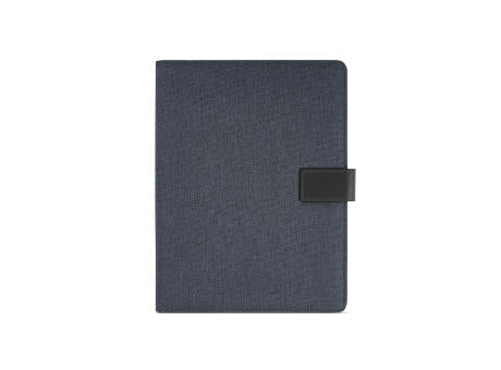 Tolstoy A4-Mappe rPET. Notizblock mit 64-seitigem FSC® .Verschluss aus rPU