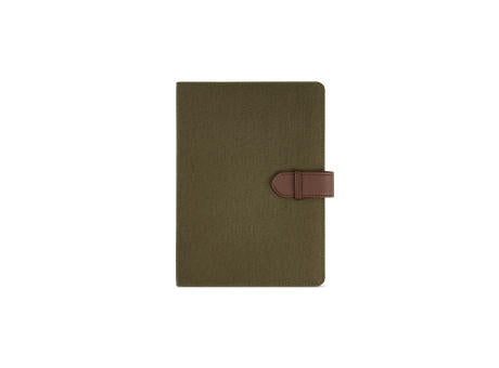 Eliot A5-Mappe aus recyc.Baumwolle. Notizblock mit 64-seitigem FSC®