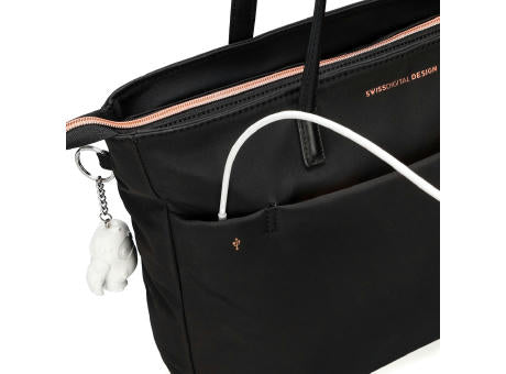 Swissdigital Design KATY ROSE NG Black Tote Bag | LED