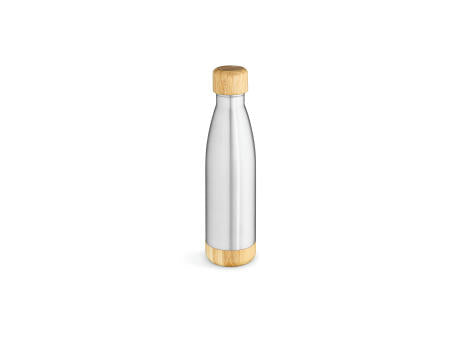 Rio Grande Trinkflasche recy.Edelstahl und Bambus, 530 ml. Doppelwandig