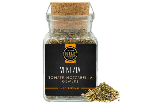 Tomate Mozzarella Gewürz Korkenglas