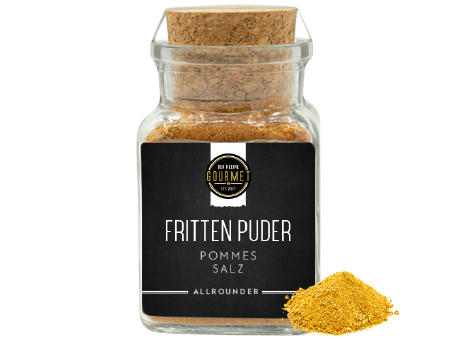 Pommes Salz Korkenglas