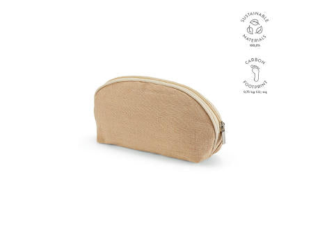 Dehli 1,5L Kulturtasche, 260gsm Jute mit Reißverschluss