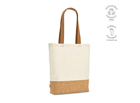 Chimborazo Einkaufstasche recy. Baumwolle (180 g/m²) und Kork