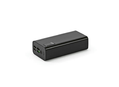 Hertz Powerbank aus rABS mit 30000 mAh. LED-Anzeige. Lädt auch Laptops
